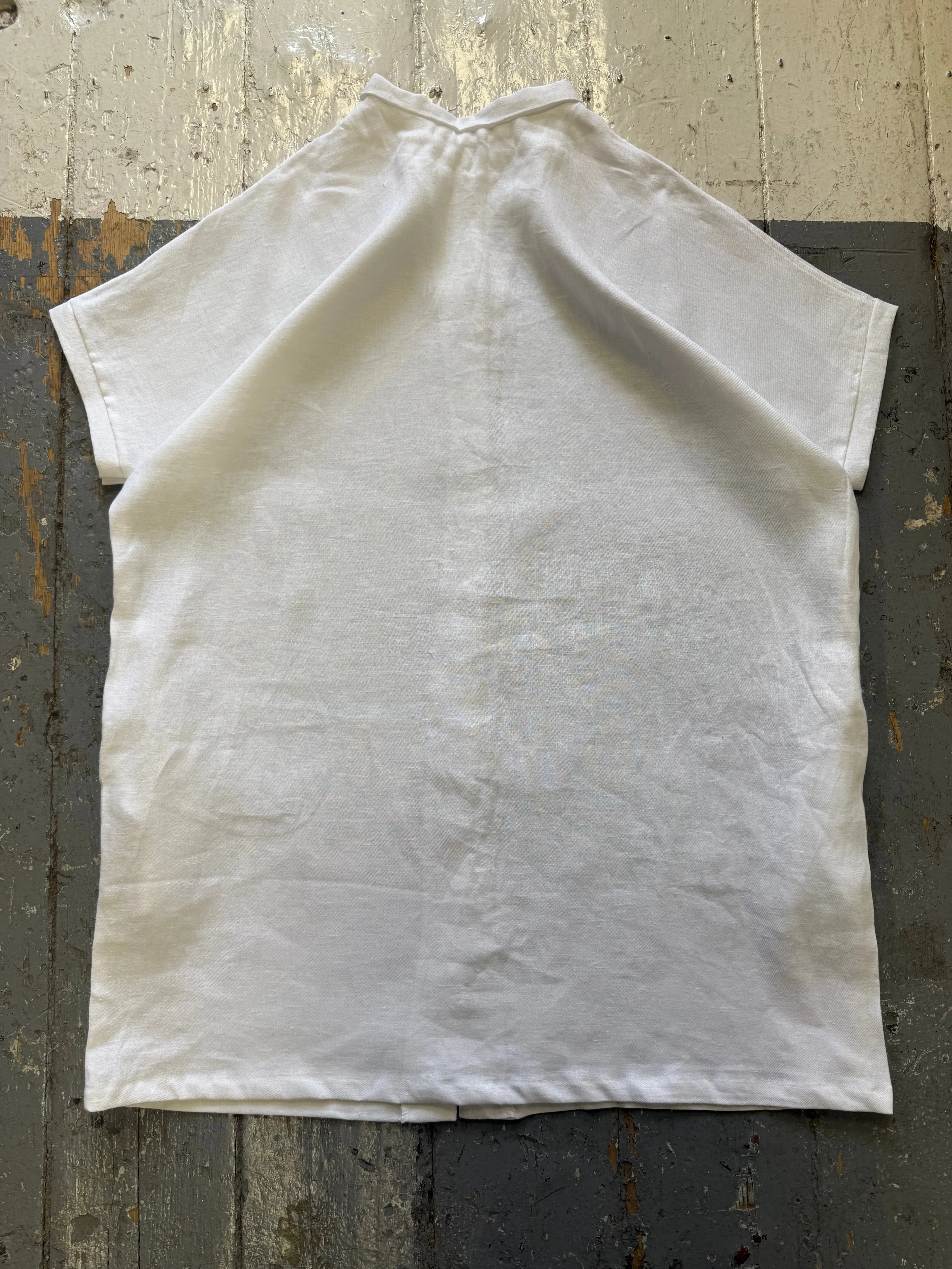 Limited Edition Shirt Dress in White Linen sold by Emiko Studios product image thumbnail 3