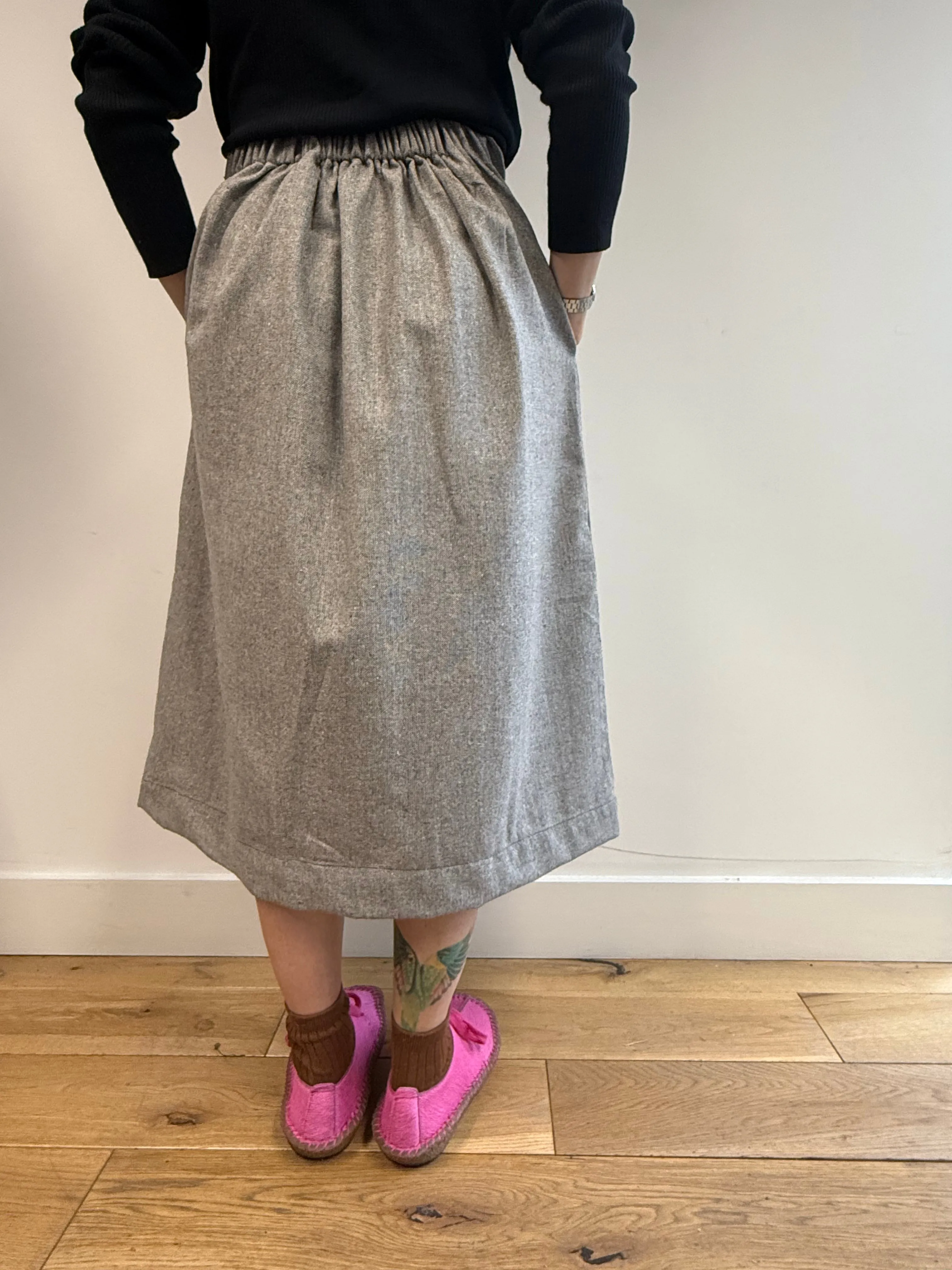 Limited Batch Puritsū Skirt in Grey sold by Emiko Studios product image thumbnail 2