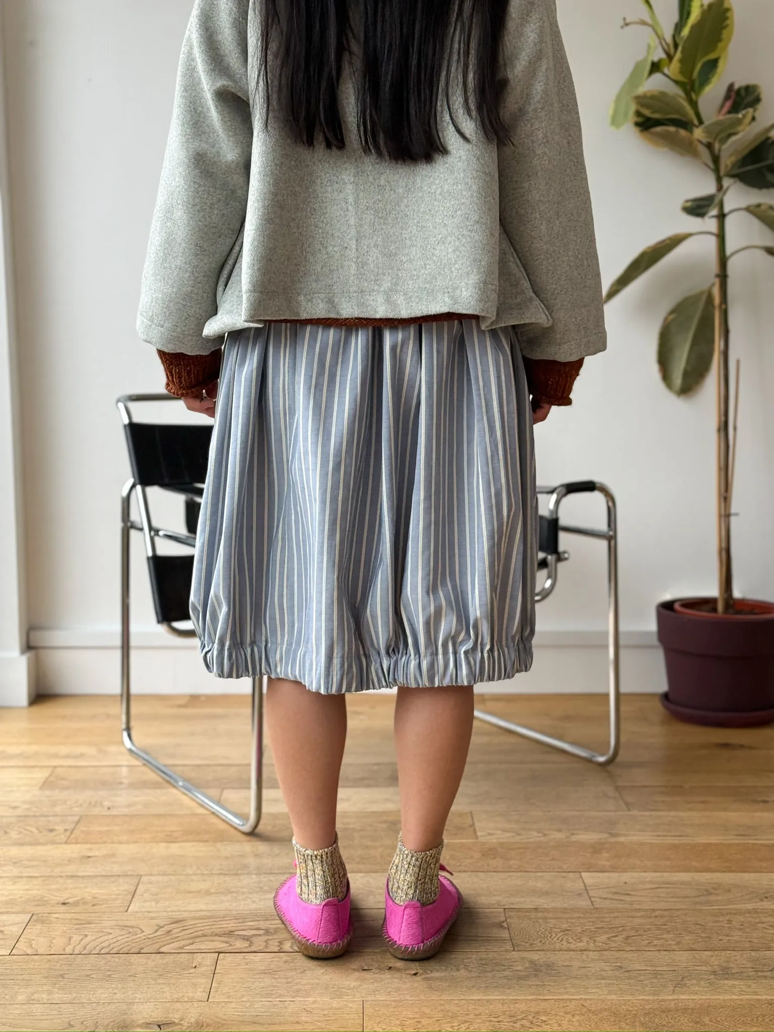 One-Off Blue Stripe Bubble Skirt (XS-M) sold by Emiko Studios product image thumbnail 5