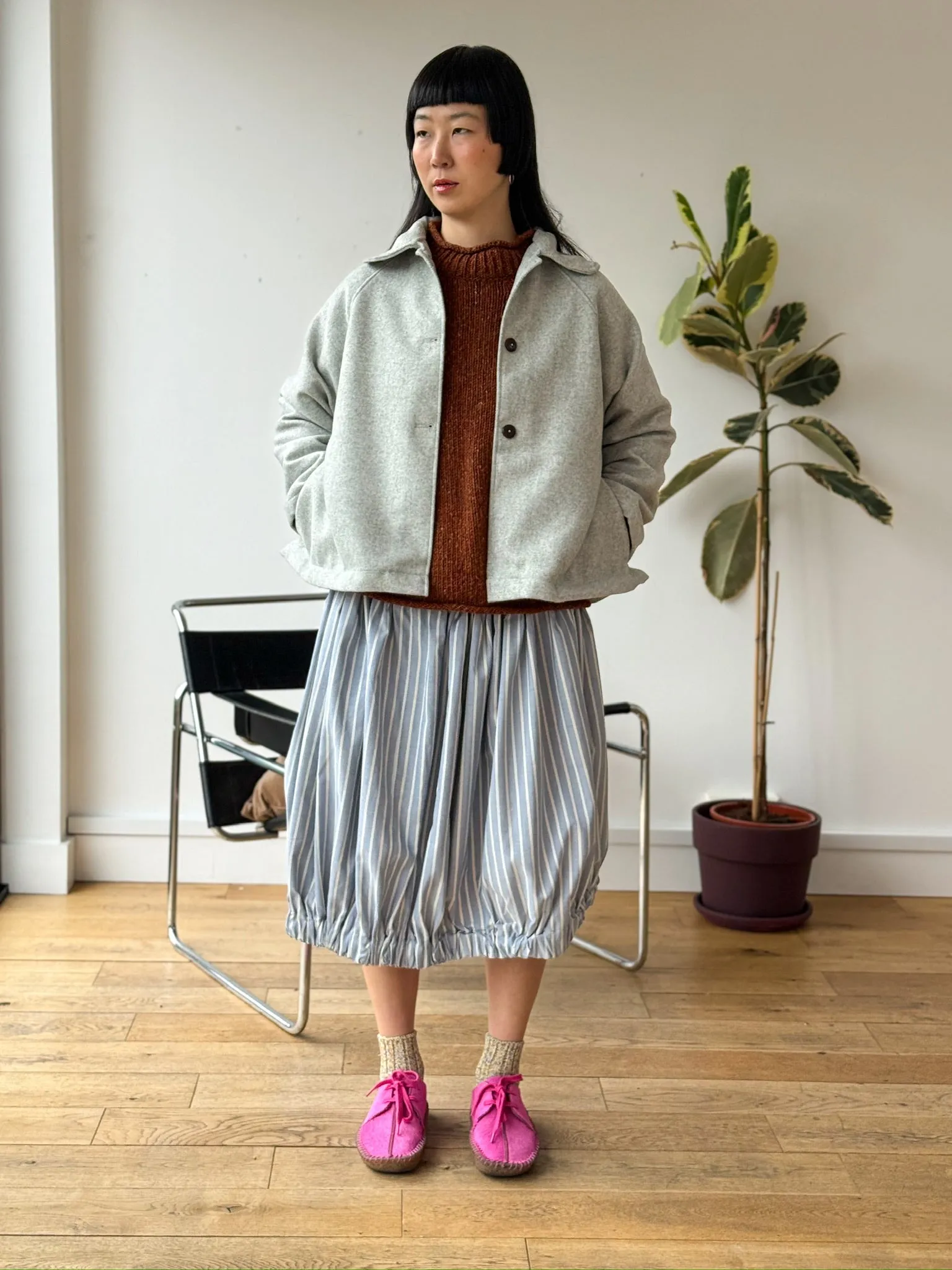 One-Off Blue Stripe Bubble Skirt (XS-M) sold by Emiko Studios product image thumbnail 2