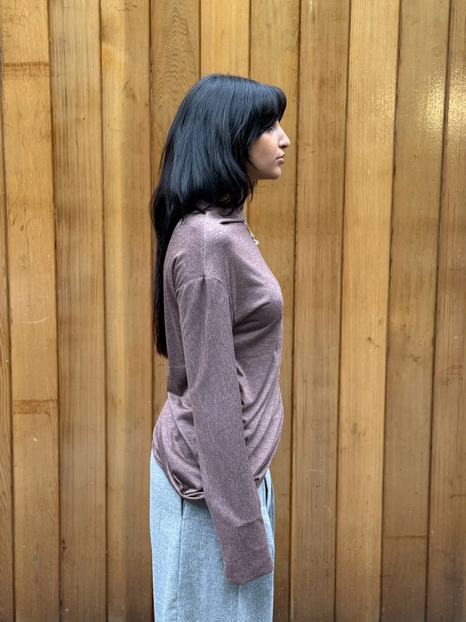 One-off Drape Top Style 3 in Brown Jersey (XS-M) sold by Emiko Studios product image thumbnail 2