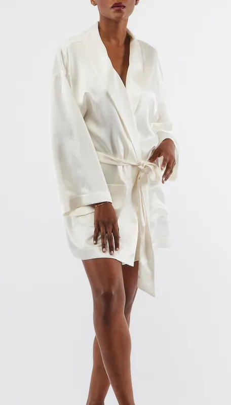 ZARI SILK ROBE- WHITE sold by Cyrus Nazari
