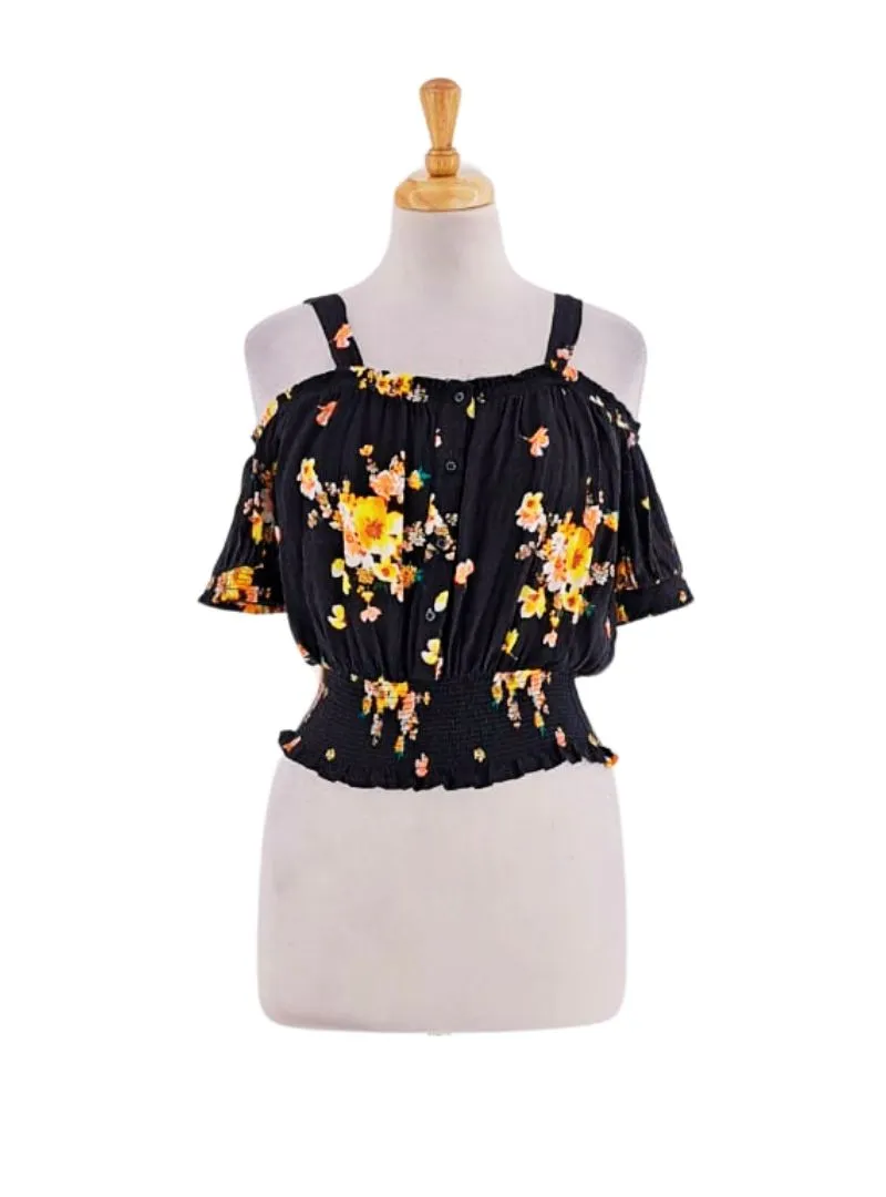 FLORAL COLD SHOULDER TOP sold by FBO