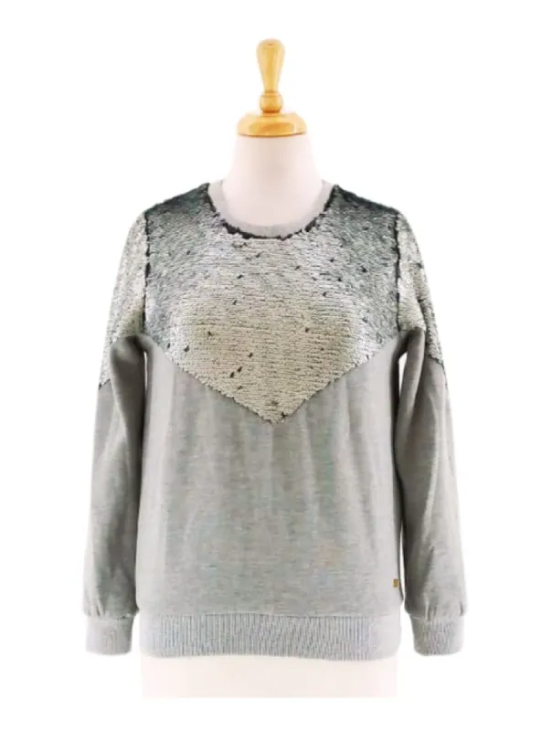 SEQUIN DETAIL FLEECE TOP sold by FBO
