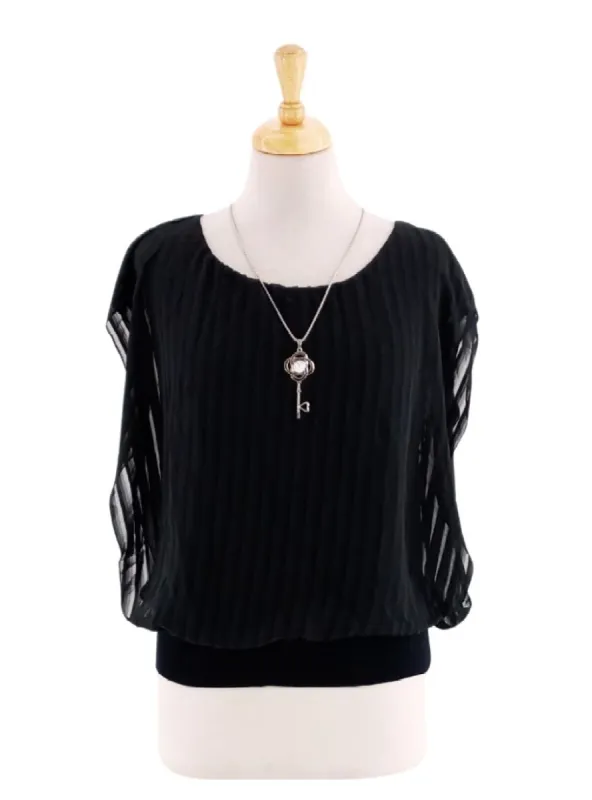 MESH STRIPED BLOUSE sold by FBO