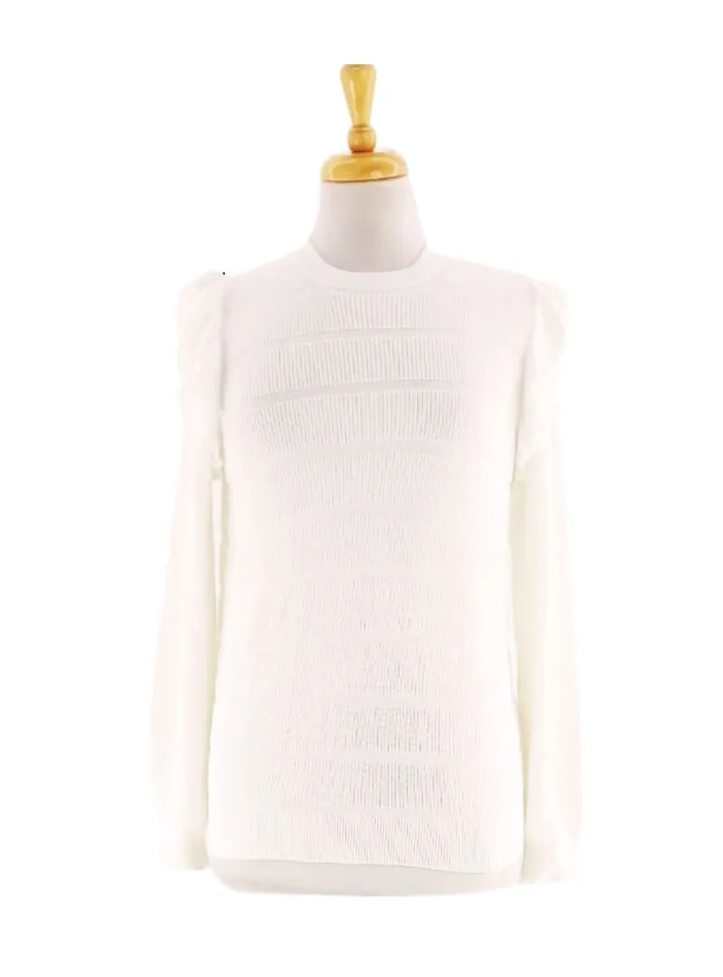 RUFFLE DETAIL KNIT TOP sold by FBO