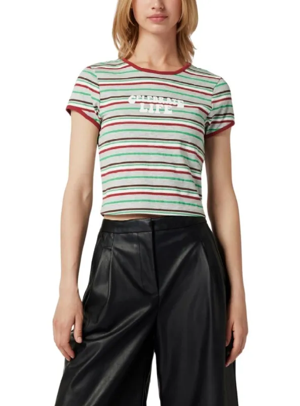 BASIC STRIPPED PRINTED TOP (CELEBRATE LIFE) sold by FBO