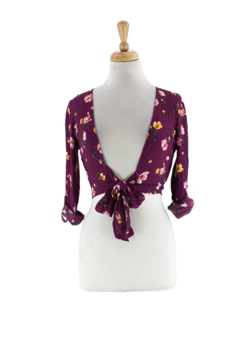 TIE FRONT FLORAL BLOUSE sold by FBO