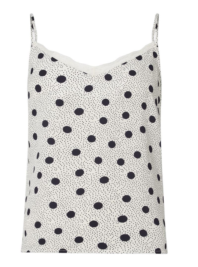POLKA DOT DETAILED STRAPPY BLOUSE sold by FBO