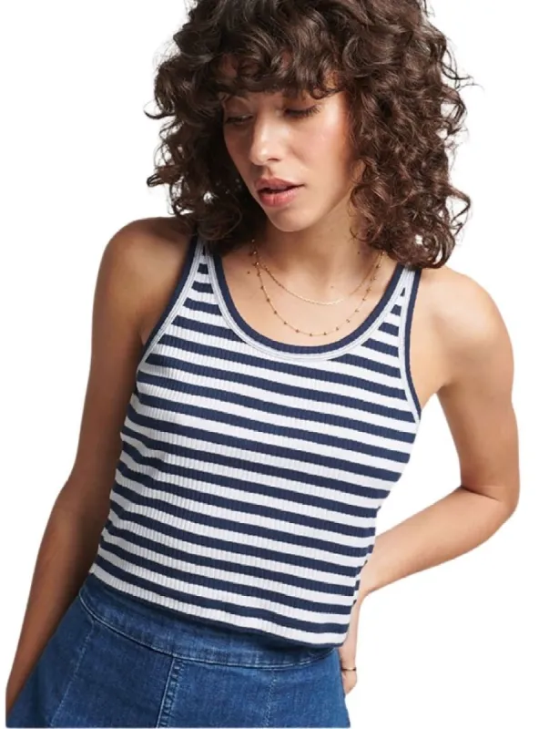 DETAILED STRIPPED SLEEVELESS CROP TOP sold by FBO