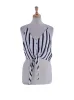 STRIPED BUTTON TIE FRONT BLOUSE sold by FBO