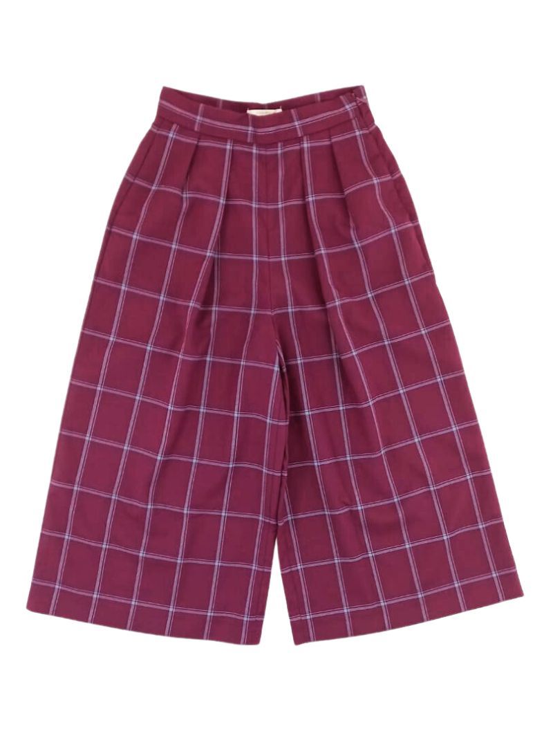 PLAID WIDE LEG PANTS sold by FBO