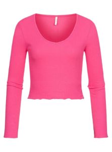 LONG SLEEVE RIBBED CROPPED TOP sold by FBO