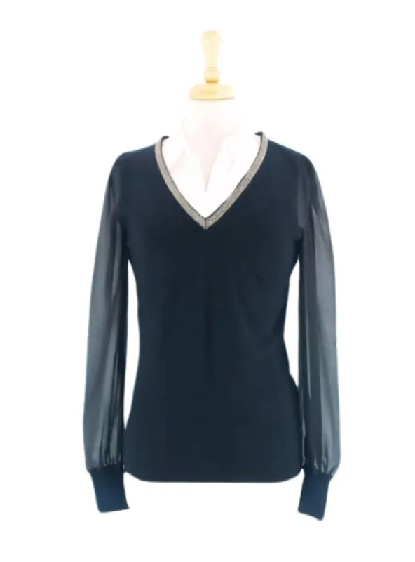 MESH SLEEVE KNIT TOP sold by FBO