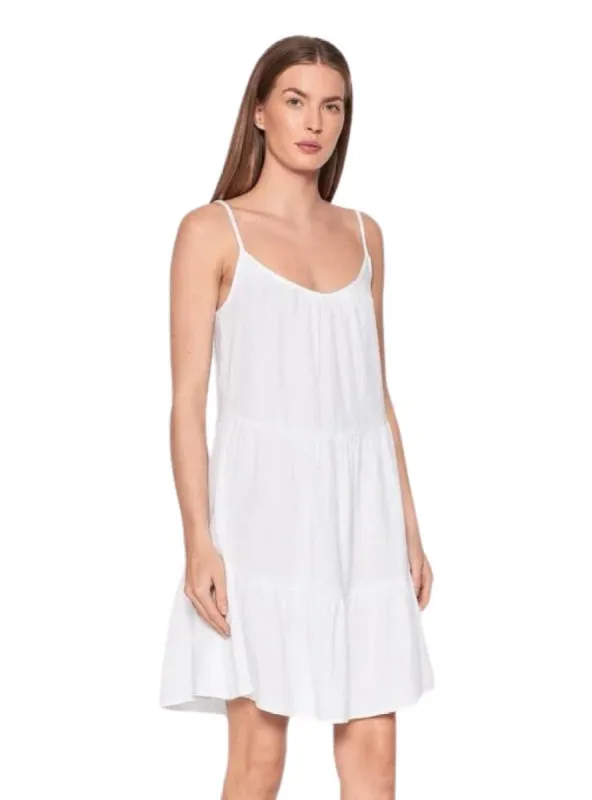 TIERED STRAP LINEN DRESS sold by FBO