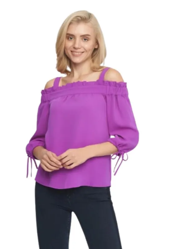 RUFFLED DETAILED OFF THE SHOULDER BLOUSE sold by FBO