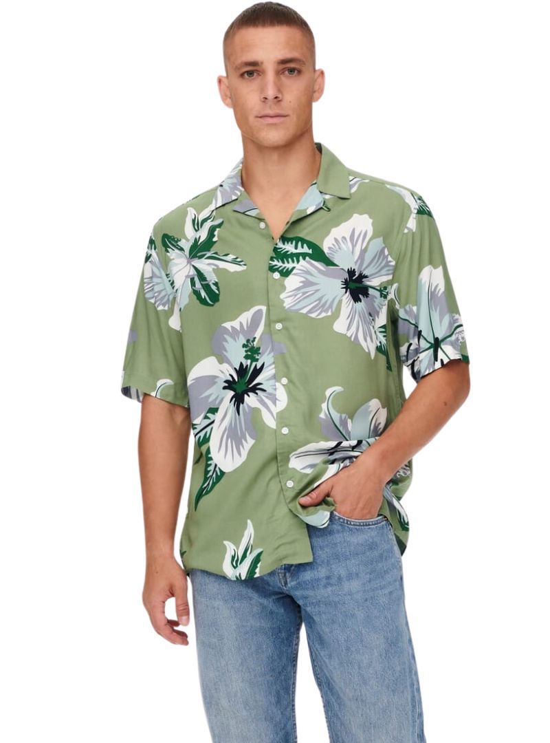 FLOWER DETAILED RELAXED FIT SHIRT sold by FBO