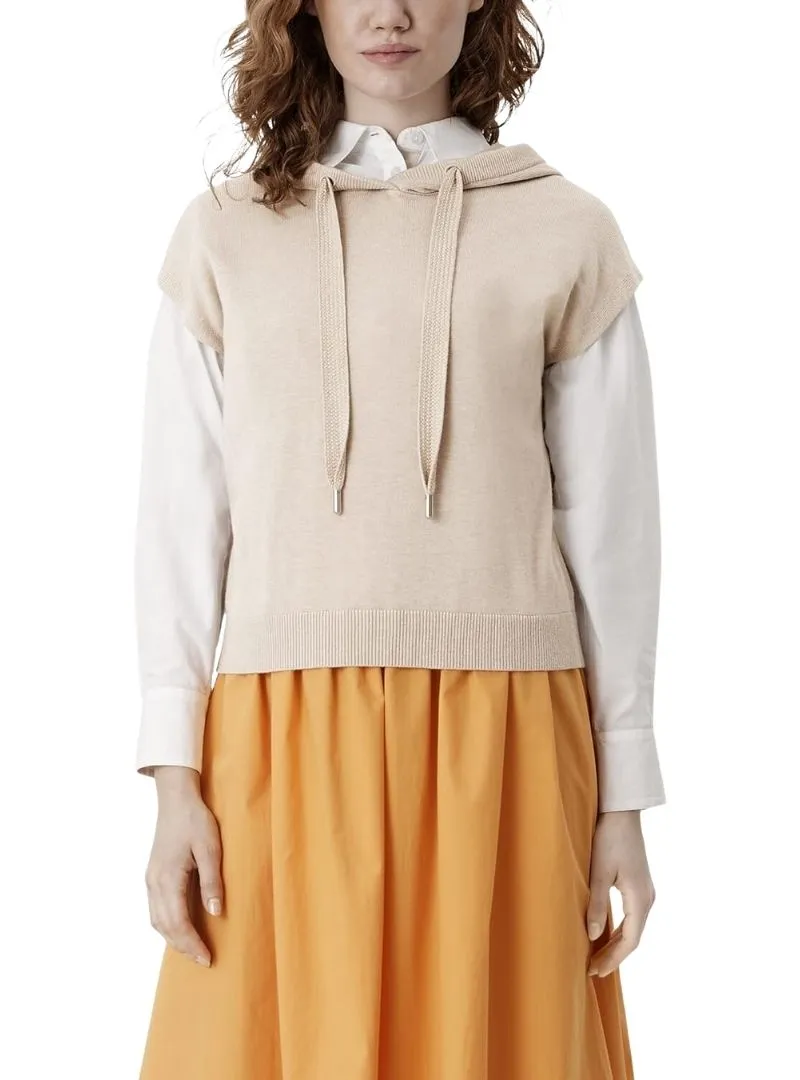 DRAW STRING HOODED KNIT TOP sold by FBO