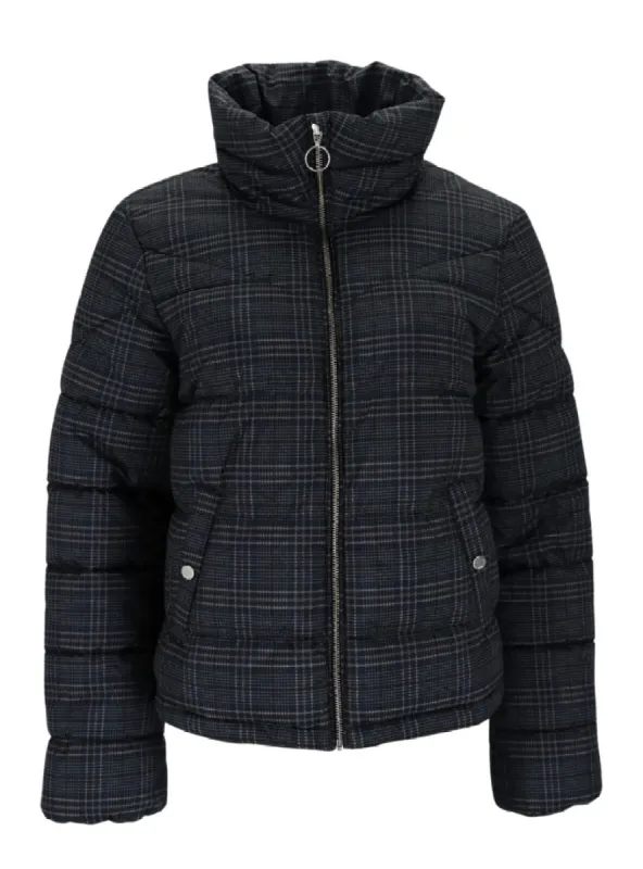 CHECKERD HIGH NECK PUFFER JACKET sold by FBO