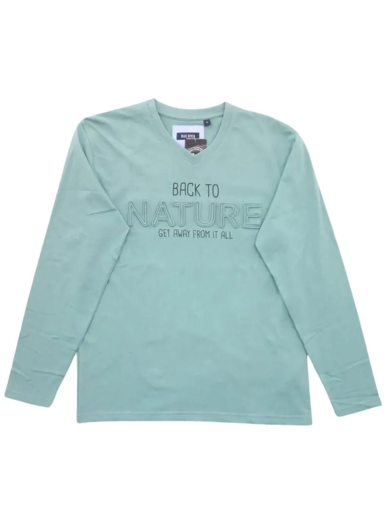 V-NECK PRINTED LONG SLEEVE T-SHIRT sold by FBO