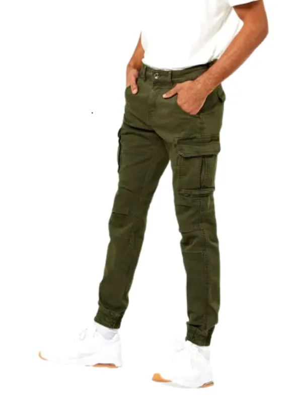 BASIC "GAS" KHAKI ELASTIC BOTTOM JEAN sold by FBO