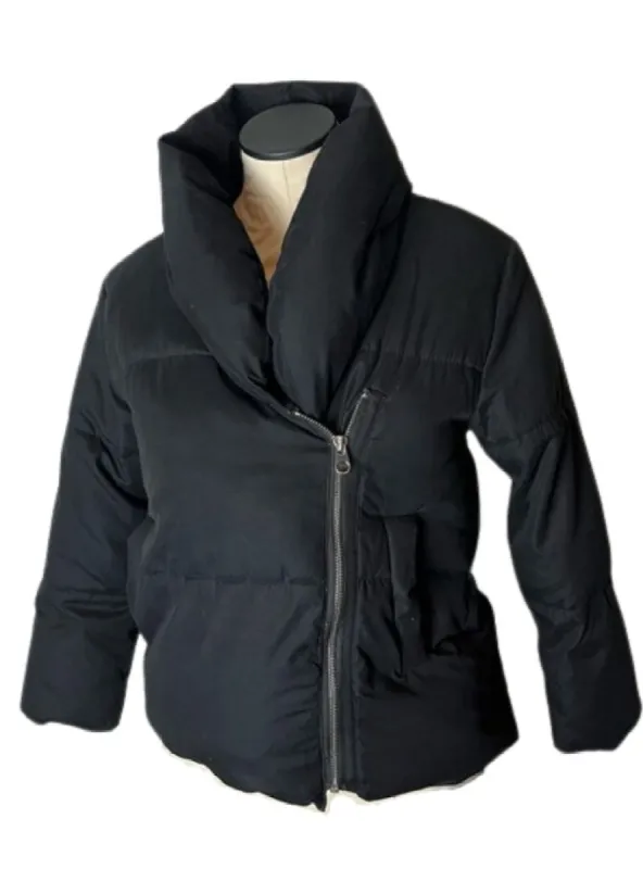 HIGH NECK SIDE ZIP PUFFER JACKET sold by FBO