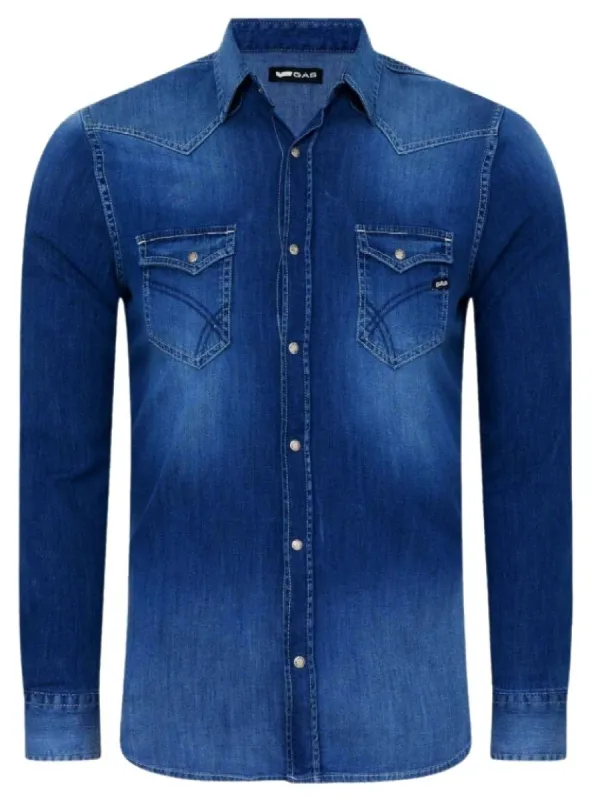 FRONT POCKET DENIM SHIRT sold by FBO