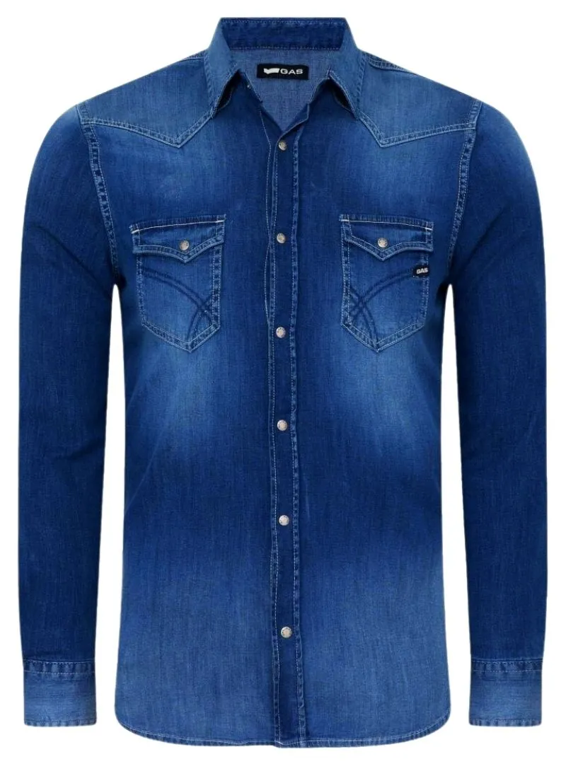 FRONT POCKET DENIM SHIRT sold by FBO