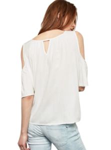 PATTERNED DETAILED OPEN SHOULDER BLOUSE sold by FBO