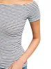 STRIPED TEXTURED OFF THE SHOULDER TOP sold by FBO