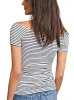 STRIPED TEXTURED OFF THE SHOULDER TOP sold by FBO