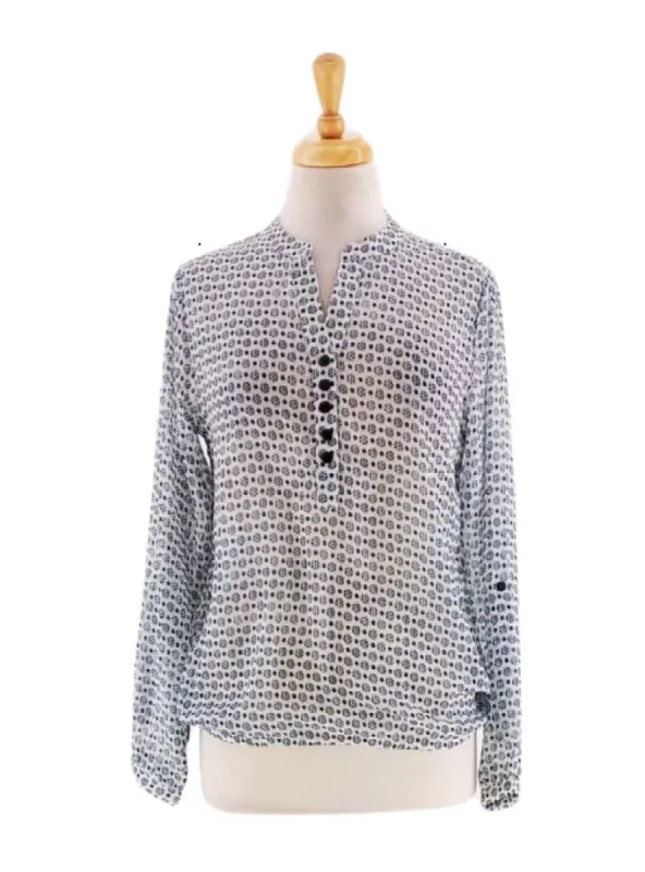 PRINTED MESH BLOUSE sold by FBO