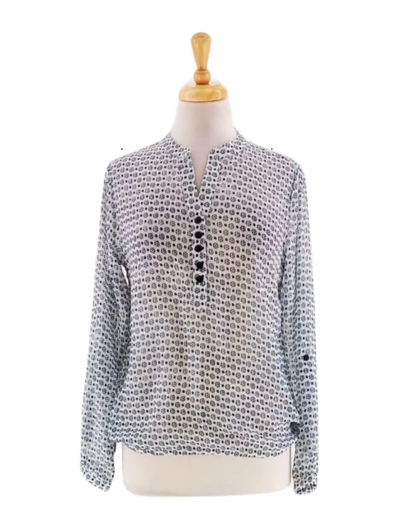 PRINTED MESH BLOUSE sold by FBO