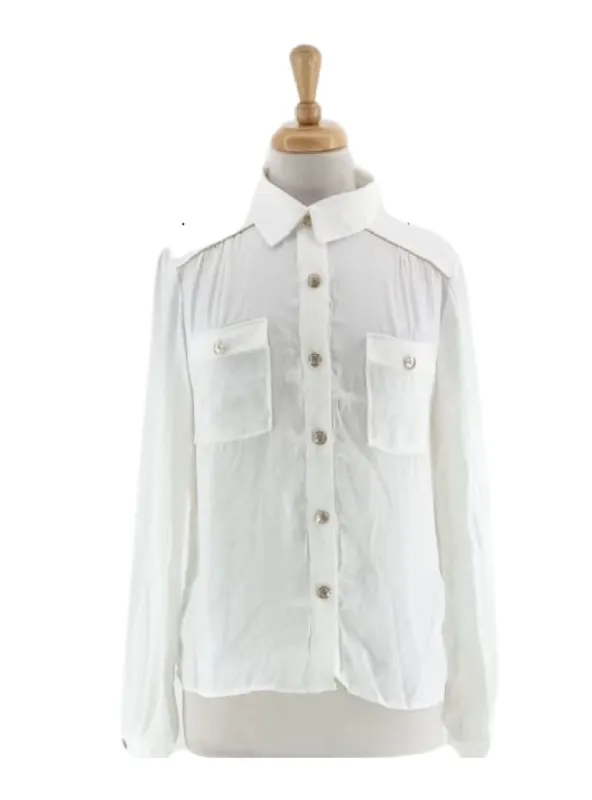 CHEST POCKETS LONG SLEEVE BLOUSE sold by FBO