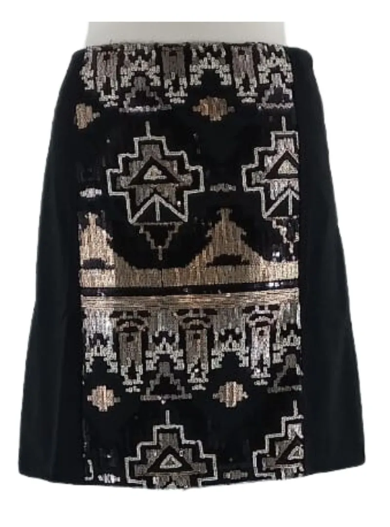 PATTERNED SEQUINCE DETAILED SKIRT sold by FBO