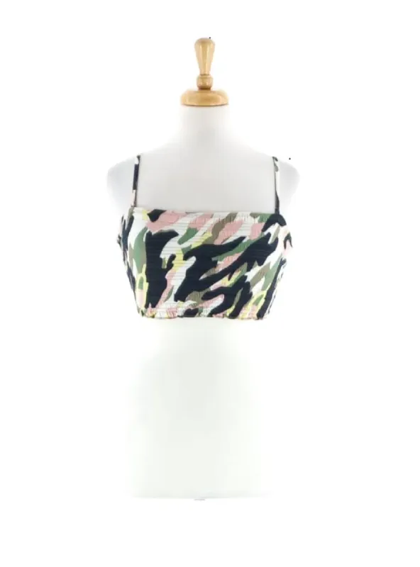 CAMO DETAILED BRALETTE CROPPED TOP sold by FBO