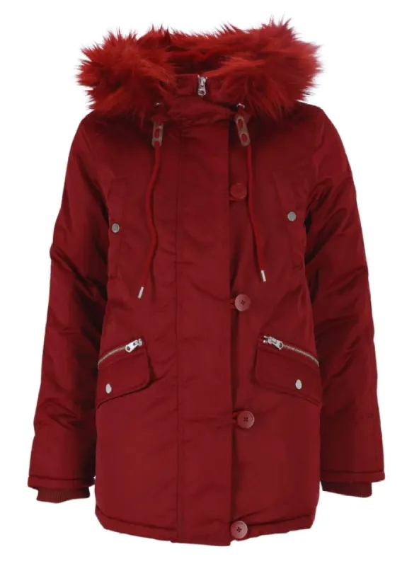 FAUX FUR HOODED PUFFER JACKET sold by FBO