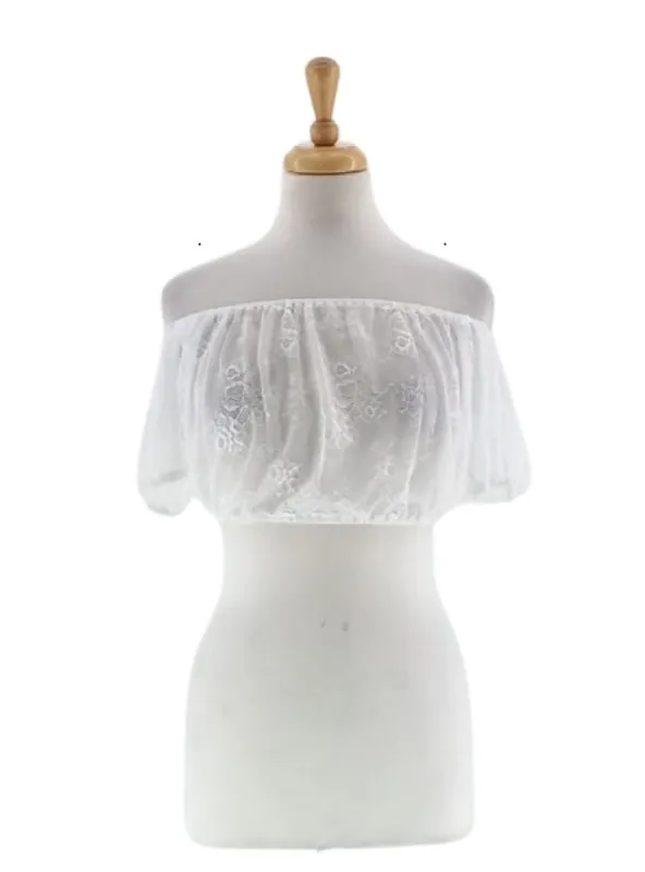 LACE OFF SHOULDER CROP TOP sold by FBO