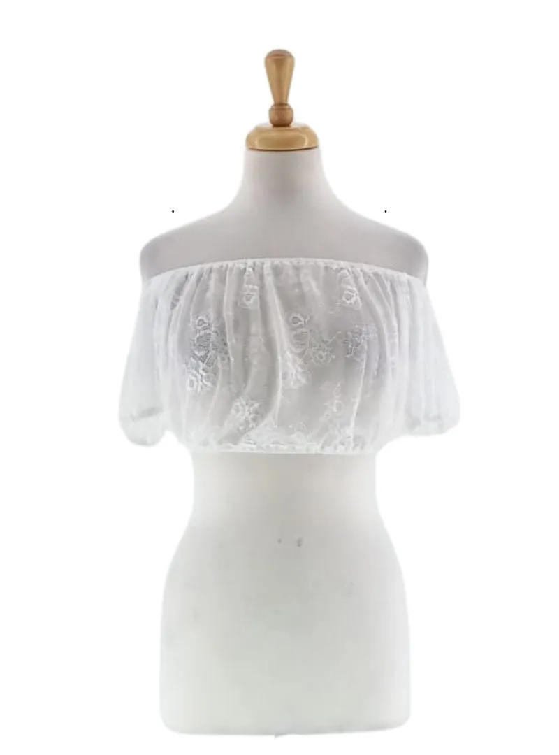 LACE OFF SHOULDER CROP TOP sold by FBO