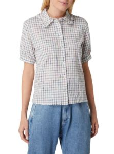 CHECKERED SLEEVE BLOUSE sold by FBO
