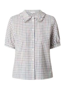 CHECKERED SLEEVE BLOUSE sold by FBO