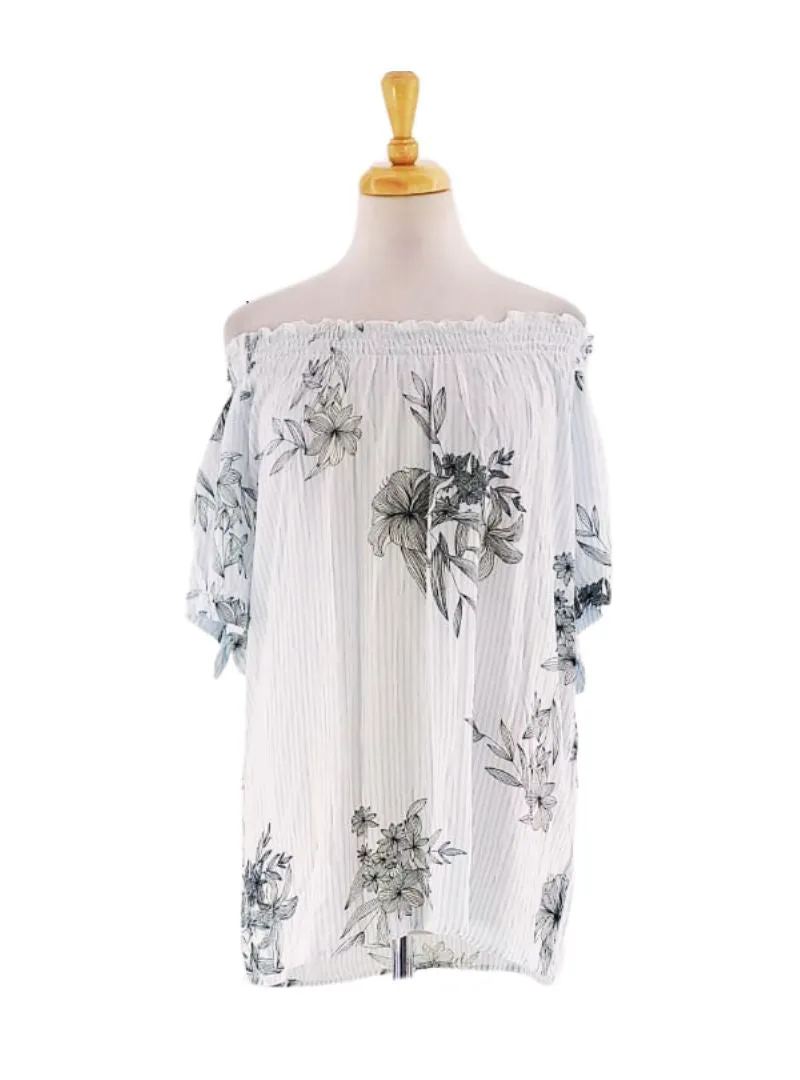 FLORAL PRINT OFF SHOULDER BLOUSE sold by FBO