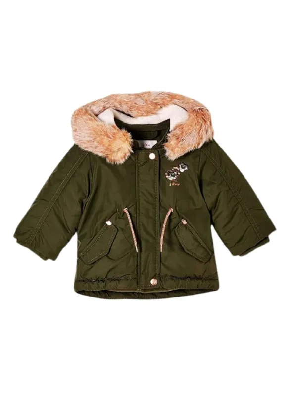 FAUX FUR HOODED PUFFER JACKET sold by FBO