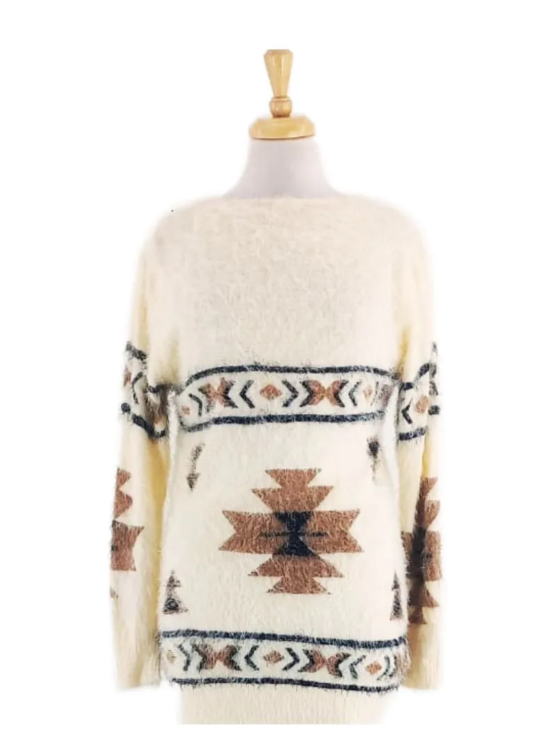 DETAILED PRINT KNIT SWEATER sold by FBO