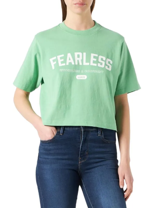 ''FEARLESS'' PRINTED BOXY CROPPED TEE sold by FBO