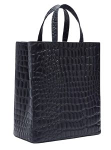 GENUINE LEATHER CROC PRINT TOTE PAPER BAG sold by FBO