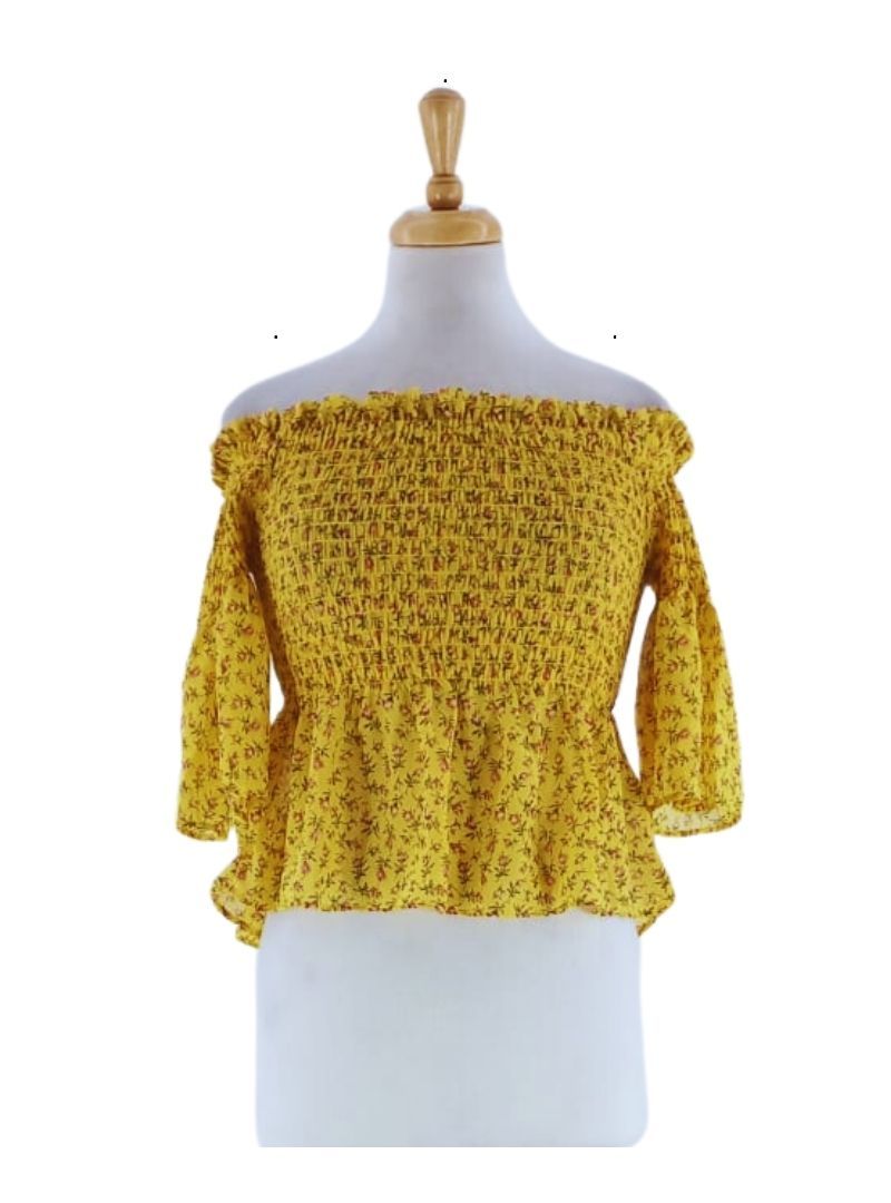 FLORAL PRINT SLEEVE OFF SHOULDER BLOUSE sold by FBO