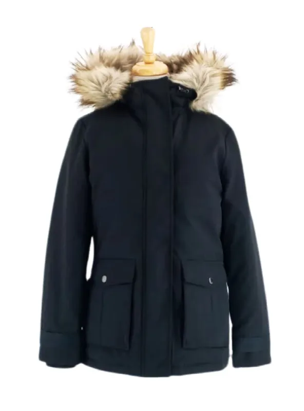 FAUX FUR HOODED PUFFER JACKET sold by FBO