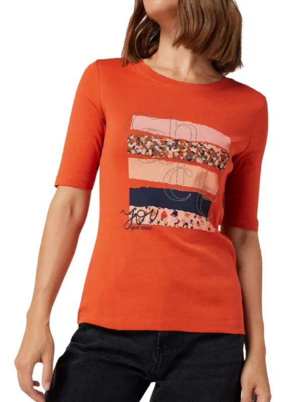 TEXTURED PRINTED DETAILED TEE sold by FBO