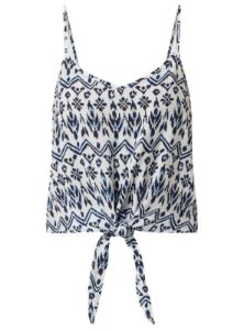 PATTERNED TIE FRONT TOP sold by FBO
